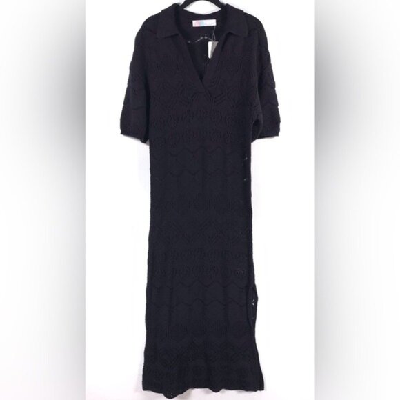 NWT FREE PEOPLE Islamorada Beach Knit Crochet Maxi Dress Coverup OB1496247 SMALL - Picture 1 of 16